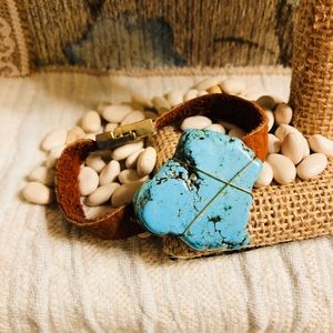 🖤FASHION TURQUOISE & LEATHER BRACELET🖤